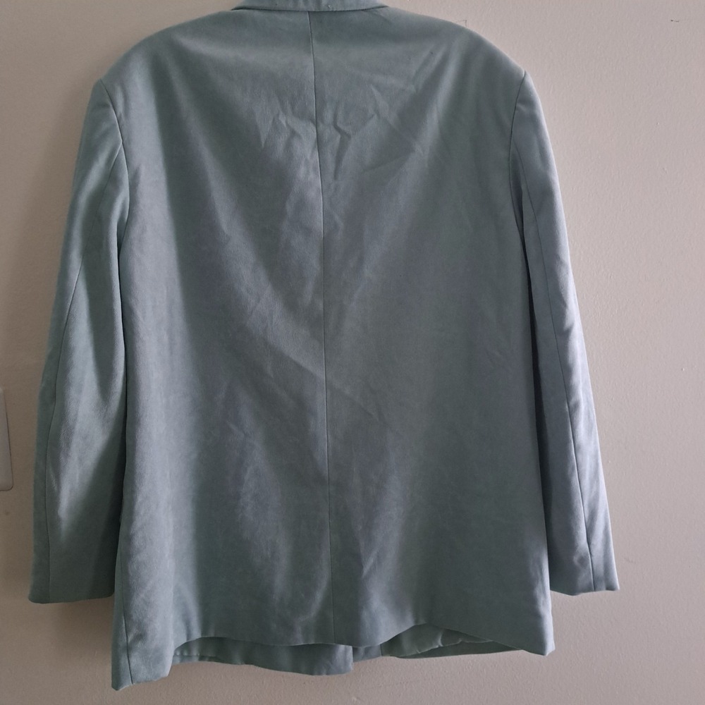 ZARA WOMAN EUC DOUBLE-BREASTED SOFT OVERSIZED BLAZER LIGHT GREEN | 8372/037 M - Picture 9 of 16